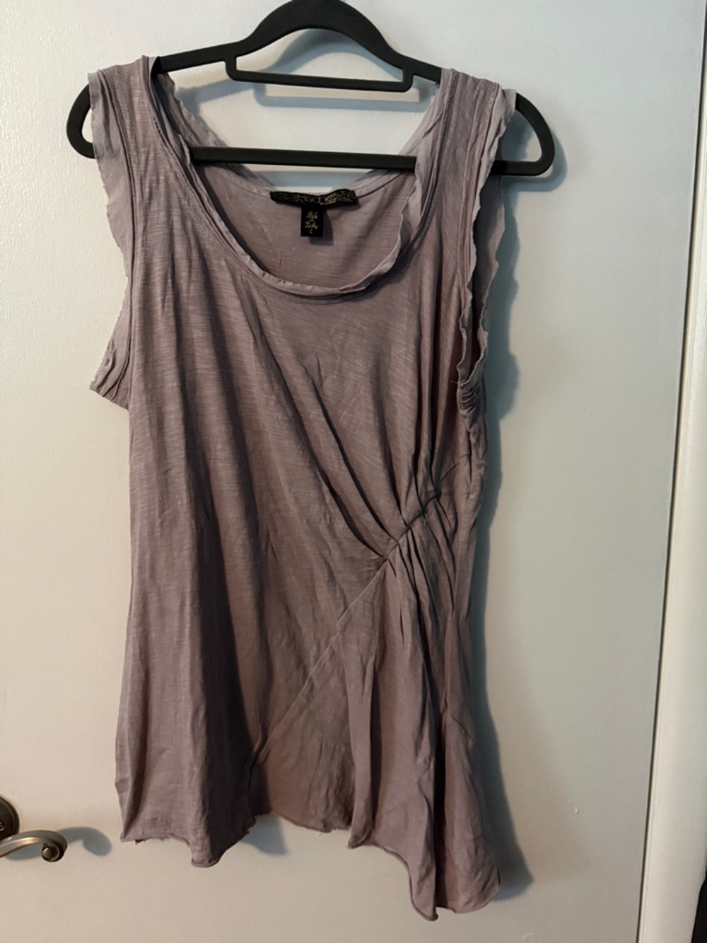 Kische Sleeveless Gathered Tank Top - Lavender Gray